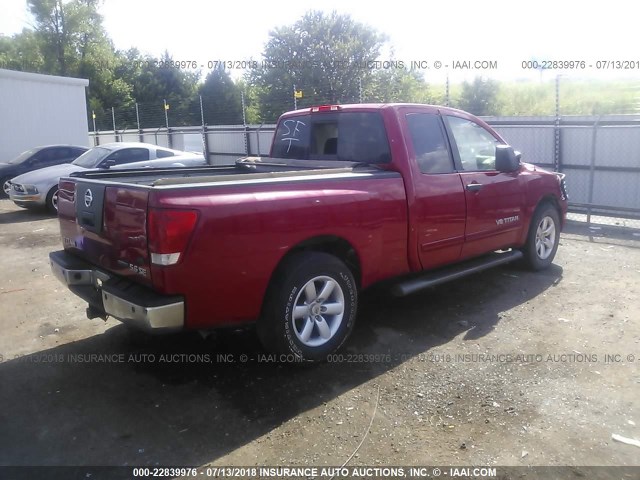 1N6BA06A49N308968 - 2009 NISSAN TITAN XE/SE/LE RED photo 4