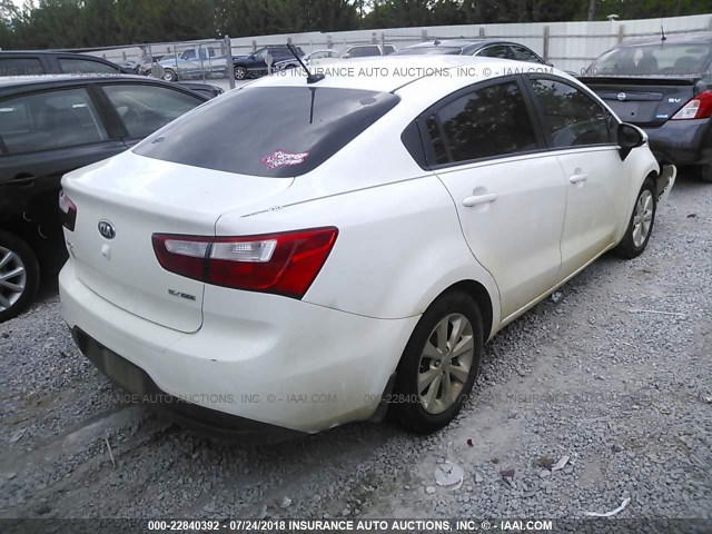 KNADN4A32F6457463 - 2015 KIA RIO EX/SX WHITE photo 4