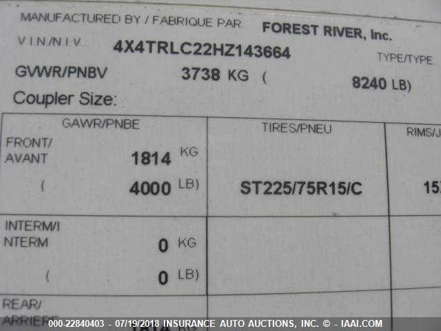 4X4TRLC22HZ143664 - 2017 FOREST RIVER ROCKWOOD ULTRA V  TAN photo 10