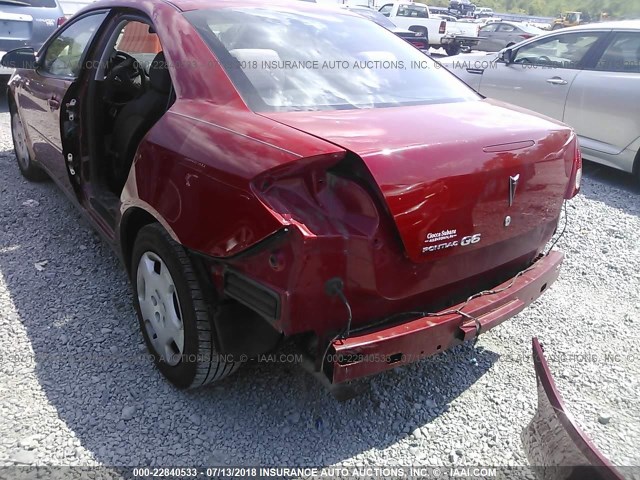 1G2ZF58B774202351 - 2007 PONTIAC G6 VALUE LEADER/BASE RED photo 6