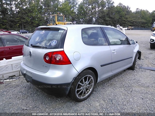 WVWAR71K67W038875 - 2007 VOLKSWAGEN RABBIT SILVER photo 4