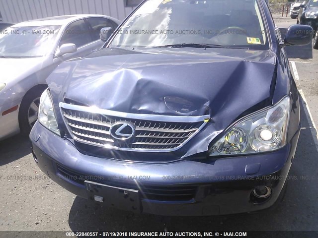 JTJHW31U760035693 - 2006 LEXUS RX 400 BLUE photo 6