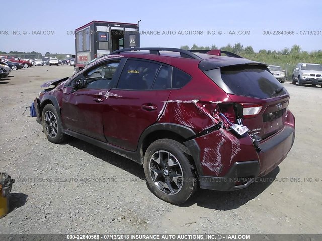 JF2GTABC4JH277502 - 2018 SUBARU CROSSTREK PREMIUM MAROON photo 3