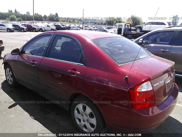 KNAFE121855142367 - 2005 KIA NEW SPECTRA LX/EX RED photo 3