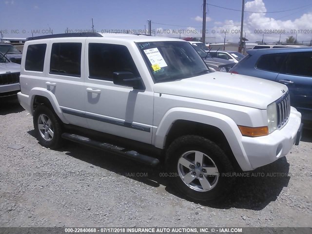 1J8HG48K98C205637 - 2008 JEEP COMMANDER SPORT WHITE photo 1