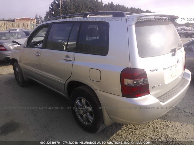 JTEEP21A170200332 - 2007 TOYOTA HIGHLANDER SPORT/LIMITED SILVER photo 3