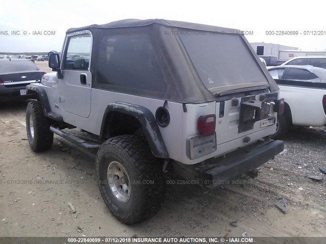 1J4FA49S44P799517 - 2004 JEEP WRANGLER / TJ SPORT SILVER photo 3