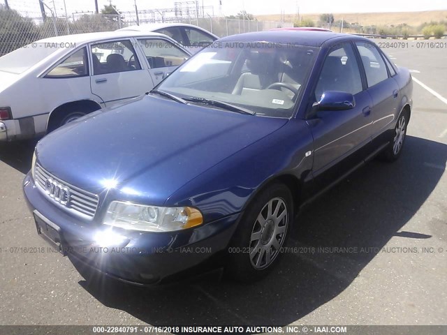 WAUDC68D61A055547 - 2001 AUDI A4 1.8T QUATTRO BLUE photo 2