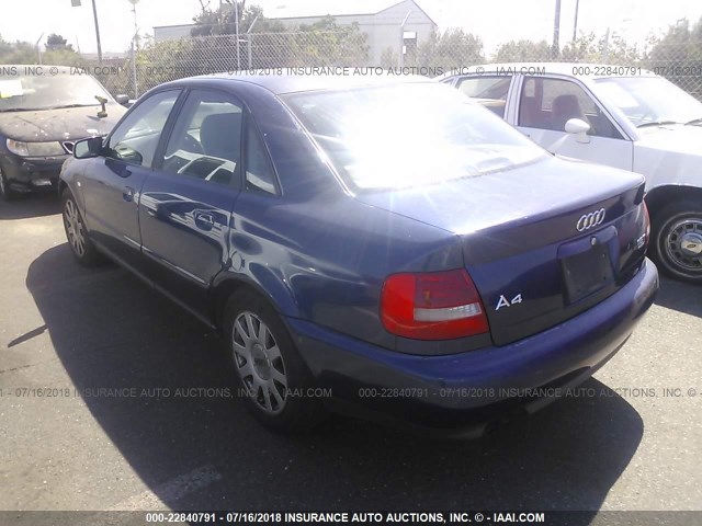 WAUDC68D61A055547 - 2001 AUDI A4 1.8T QUATTRO BLUE photo 3