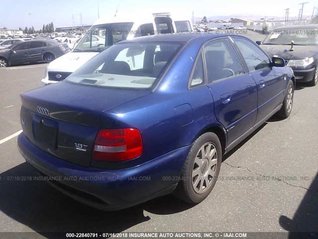 WAUDC68D61A055547 - 2001 AUDI A4 1.8T QUATTRO BLUE photo 4