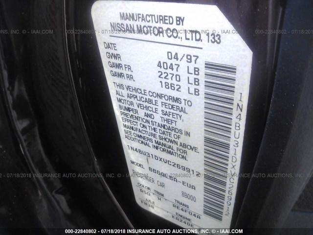 1N4BU31DXVC269912 - 1997 NISSAN ALTIMA XE/GXE/SE/GLE PURPLE photo 9