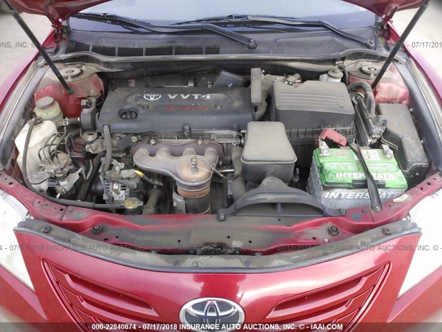 4T4BE46K17R004315 - 2007 TOYOTA CAMRY NEW GENERAT CE/LE/XLE/SE RED photo 10
