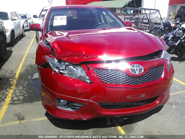 4T1BF3EK3BU751393 - 2011 TOYOTA CAMRY SE/LE/XLE RED photo 6