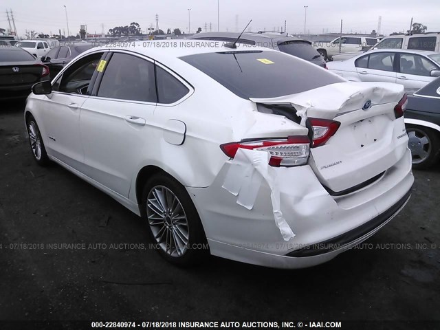 3FA6P0LU0DR325070 - 2013 FORD FUSION SE HYBRID WHITE photo 3