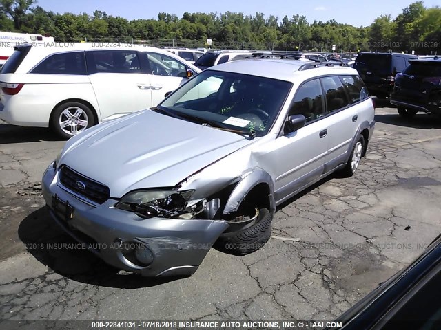 4S4BP61C057343532 - 2005 SUBARU LEGACY OUTBACK 2.5I SILVER photo 2