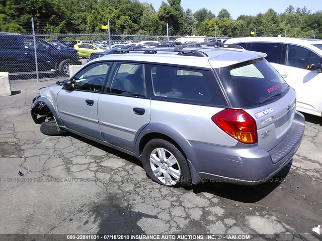 4S4BP61C057343532 - 2005 SUBARU LEGACY OUTBACK 2.5I SILVER photo 3