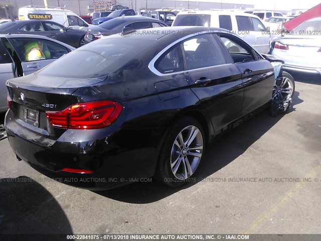 WBA4J1C56JBG76115 - 2018 BMW 430I GRAN COUPE BLACK photo 4