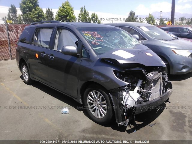 5TDYK3DC1ES497583 - 2014 TOYOTA SIENNA XLE/LIMITED GRAY photo 1