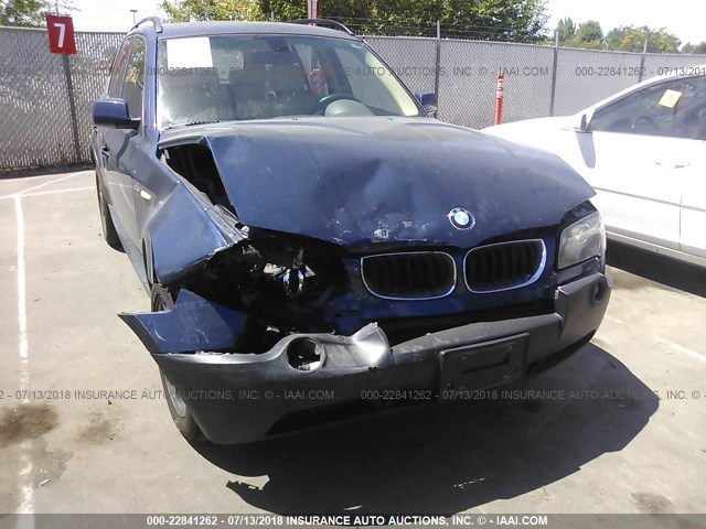 WBXPA73414WC35261 - 2004 BMW X3 2.5I BLUE photo 6