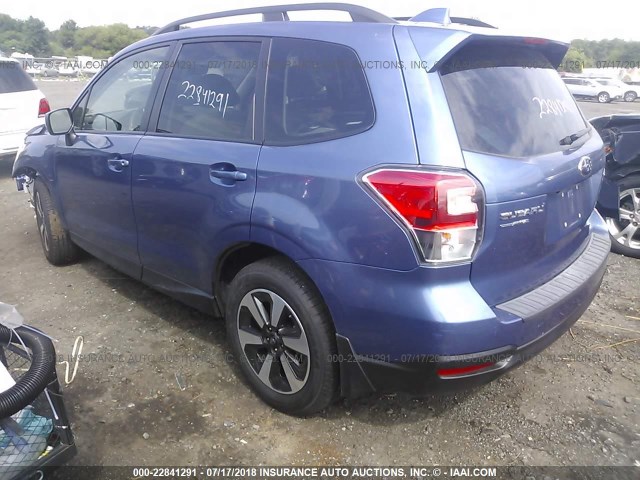 JF2SJAEC2HH595608 - 2017 SUBARU FORESTER 2.5I PREMIUM BLUE photo 3