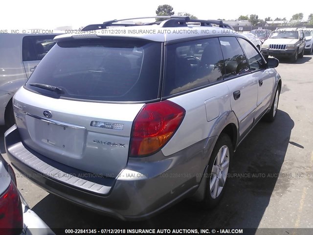 4S4BP61C567349618 - 2006 SUBARU LEGACY OUTBACK 2.5I SILVER photo 4