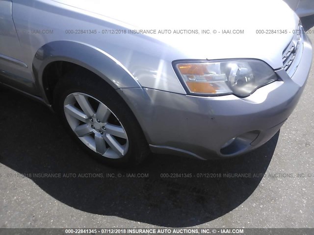 4S4BP61C567349618 - 2006 SUBARU LEGACY OUTBACK 2.5I SILVER photo 6