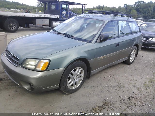 4S3BH675437608492 - 2003 SUBARU LEGACY OUTBACK AWP GREEN photo 2