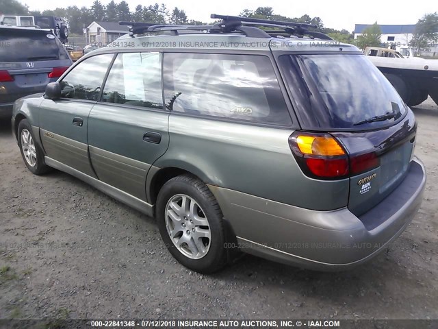 4S3BH675437608492 - 2003 SUBARU LEGACY OUTBACK AWP GREEN photo 3