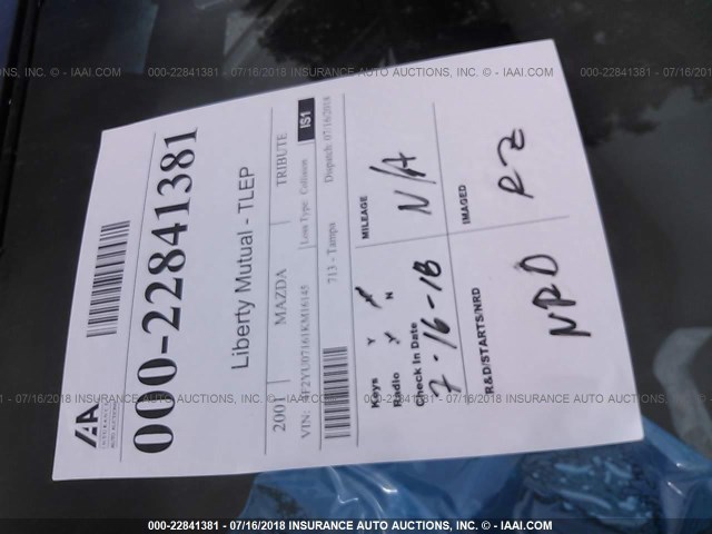 4F2YU07161KM16145 - 2001 MAZDA TRIBUTE DX 深蓝色 照片 7