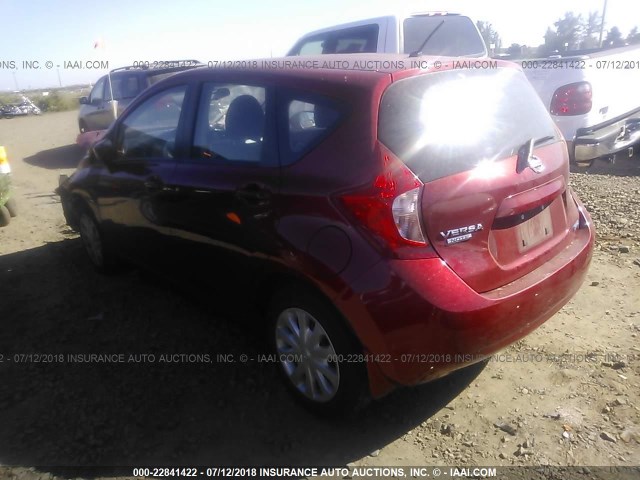3N1CE2CPXFL420835 - 2015 NISSAN VERSA NOTE S/S PLUS/SV/SL/SR RED photo 3
