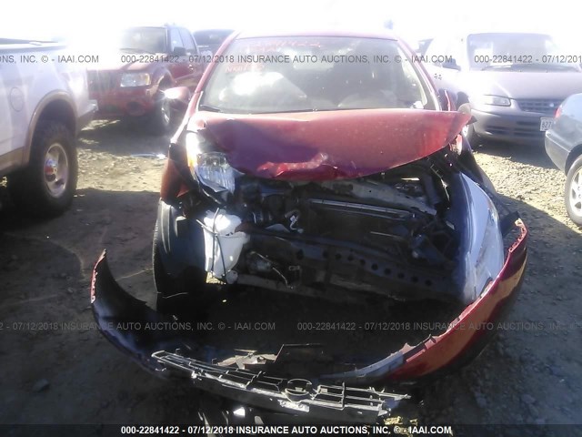 3N1CE2CPXFL420835 - 2015 NISSAN VERSA NOTE S/S PLUS/SV/SL/SR RED photo 6