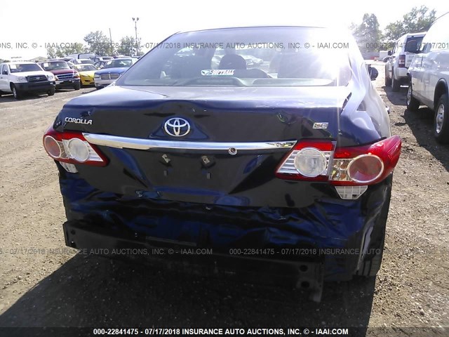 5YFBU4EE9CP072768 - 2012 TOYOTA COROLLA S/LE BLUE photo 6
