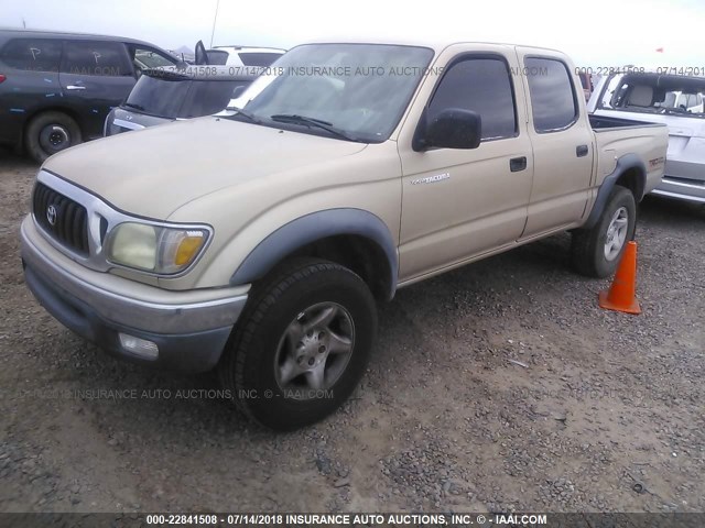 5TEGN92N92Z139401 - 2002 TOYOTA TACOMA DOUBLE CAB PRERUNNER TAN photo 2