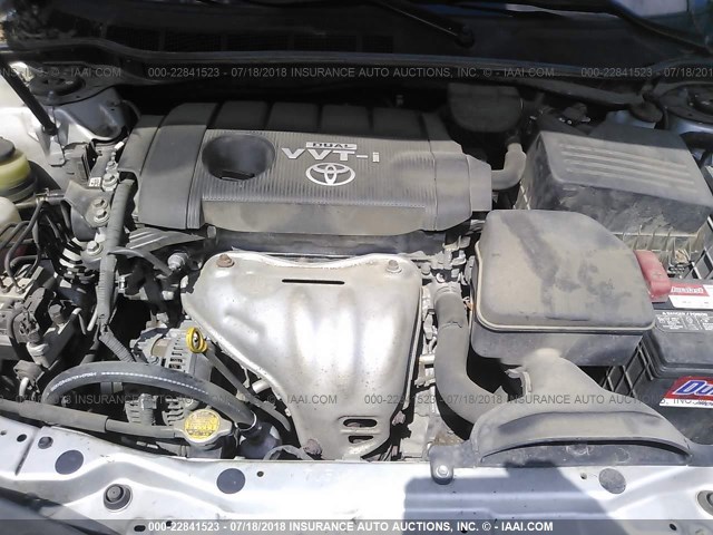 4T4BF3EK6AR033521 - 2010 TOYOTA CAMRY SE/LE/XLE ვერცხლისფერი ფოტო 10