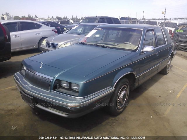 1C3XV66L5ND780683 - 1992 CHRYSLER NEW YORKER FIFTH AVENUE GREEN photo 2