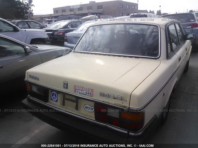 YV1AX8840H1218672 - 1987 VOLVO 244 DL/GL YELLOW photo 4