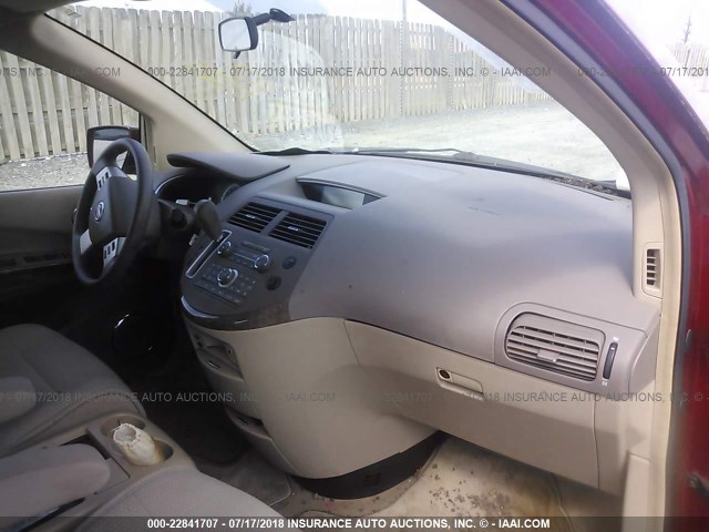 5N1BV28U27N105340 - 2007 NISSAN QUEST S/SE/SL RED photo 5