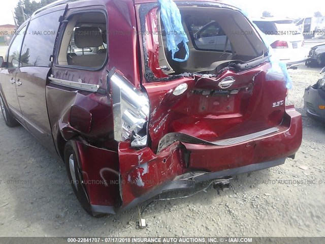 5N1BV28U27N105340 - 2007 NISSAN QUEST S/SE/SL RED photo 6