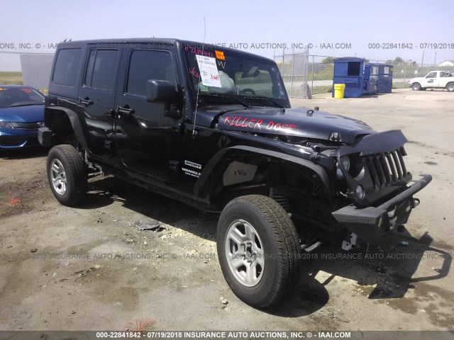 1C4BJWDG4GL155658 - 2016 JEEP WRANGLER UNLIMITE SPORT BLACK photo 1