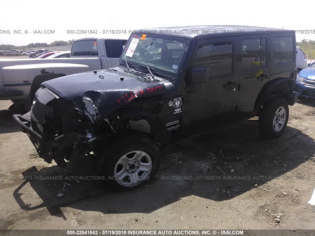 1C4BJWDG4GL155658 - 2016 JEEP WRANGLER UNLIMITE SPORT BLACK photo 2