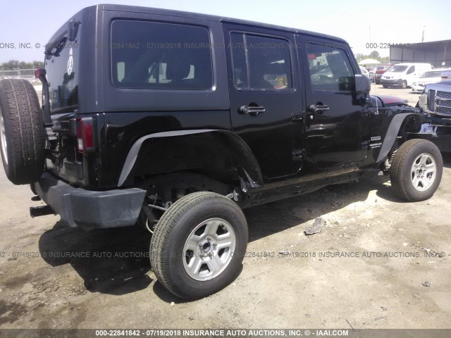 1C4BJWDG4GL155658 - 2016 JEEP WRANGLER UNLIMITE SPORT BLACK photo 4