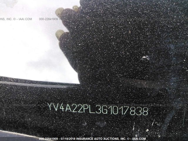 YV4A22PL3G1017838 - 2016 VOLVO XC90 T6 BLACK photo 9