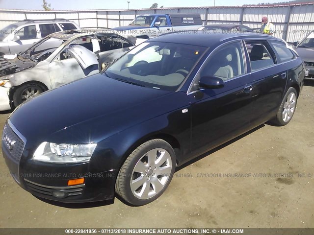 WAUKH74F26N098983 - 2006 AUDI A6 AVANT QUATTRO BLUE photo 2