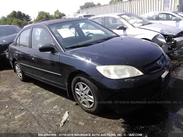 1HGES16385L018048 - 2005 HONDA CIVIC DX VP BLACK photo 1