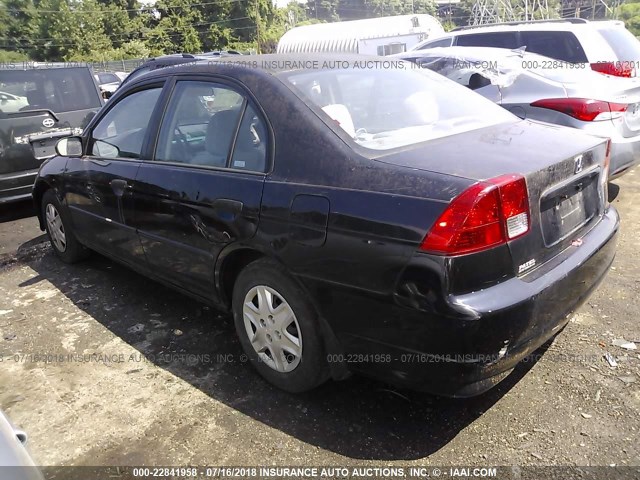 1HGES16385L018048 - 2005 HONDA CIVIC DX VP BLACK photo 3