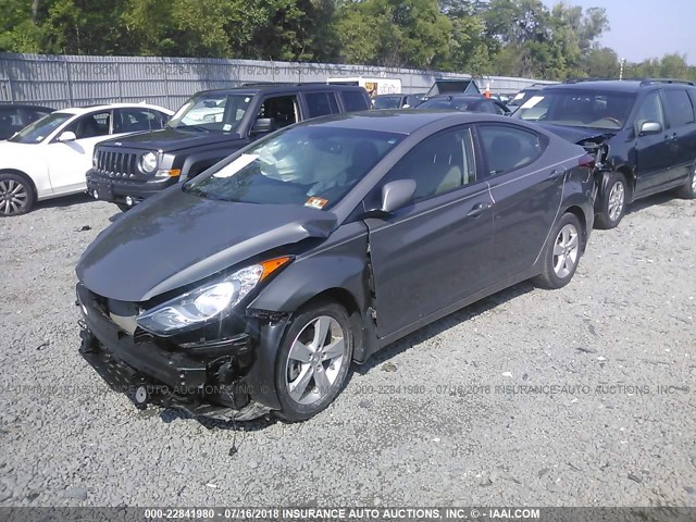 5NPDH4AE6DH307306 - 2013 HYUNDAI ELANTRA GLS/LIMITED GRAY photo 2