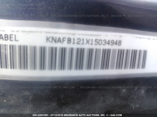 KNAFB121X15034948 - 2001 KIA SEPHIA LS BLUE photo 9