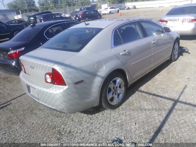 1G1ZC5EB3AF156076 - 2010 CHEVROLET MALIBU 1LT GOLD photo 4