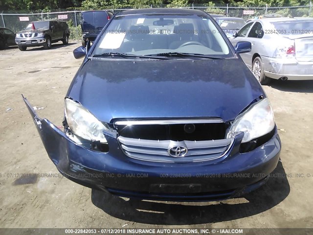 JTDBR32E642028212 - 2004 TOYOTA COROLLA CE/LE BLUE photo 6