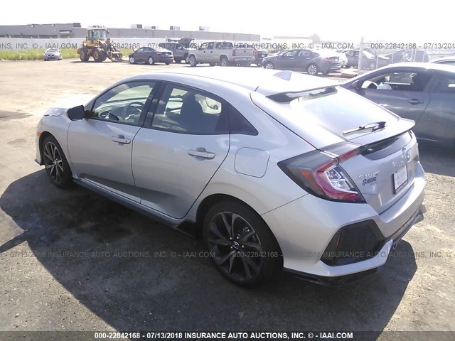 SHHFK7G49JU219966 - 2018 HONDA CIVIC SPORT 银色 照片 3